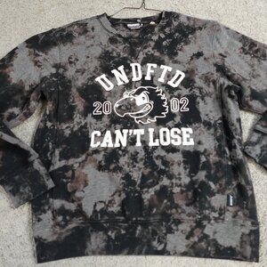 Undefeated Sweatshirt Medeium Black Tie Dye Embroidered Can't Lose